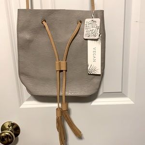 Dove grey vegan leather bag